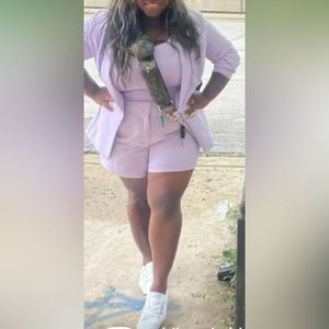 12. Express Lavender 3 Piece Short Suit Bodysuit XL